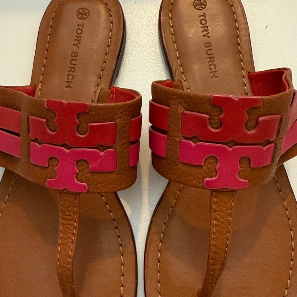 Tory Burch Pink and Brown Sandals - Picture 3 of 4